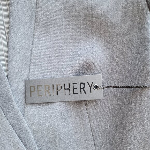 NWT Periphery Gray Blazer Modern Style Soft Wool Stretch 2 Fitted - Picture 5 of 16
